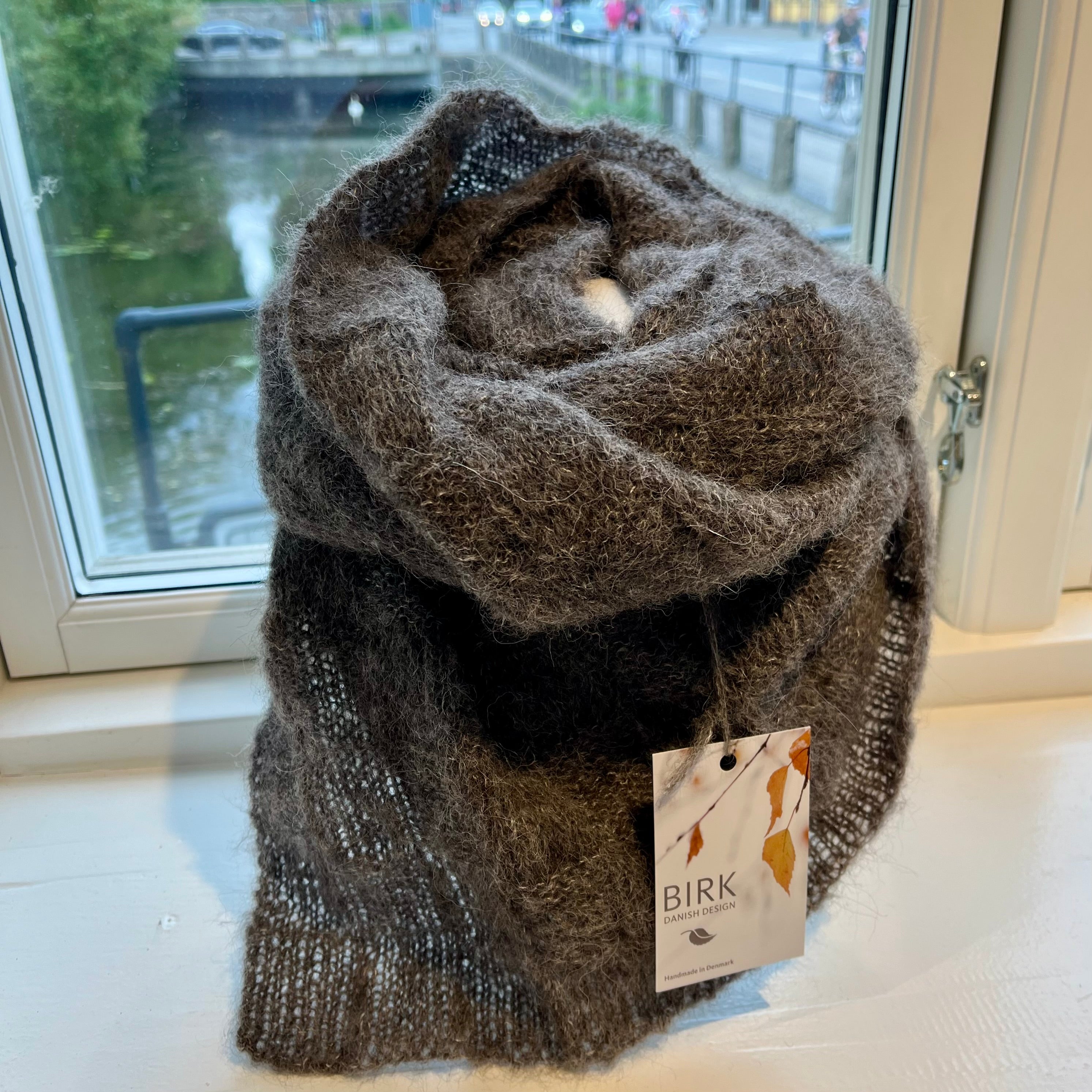 BIRK chess scarf. Light and airy silk alpaca. Choose colour