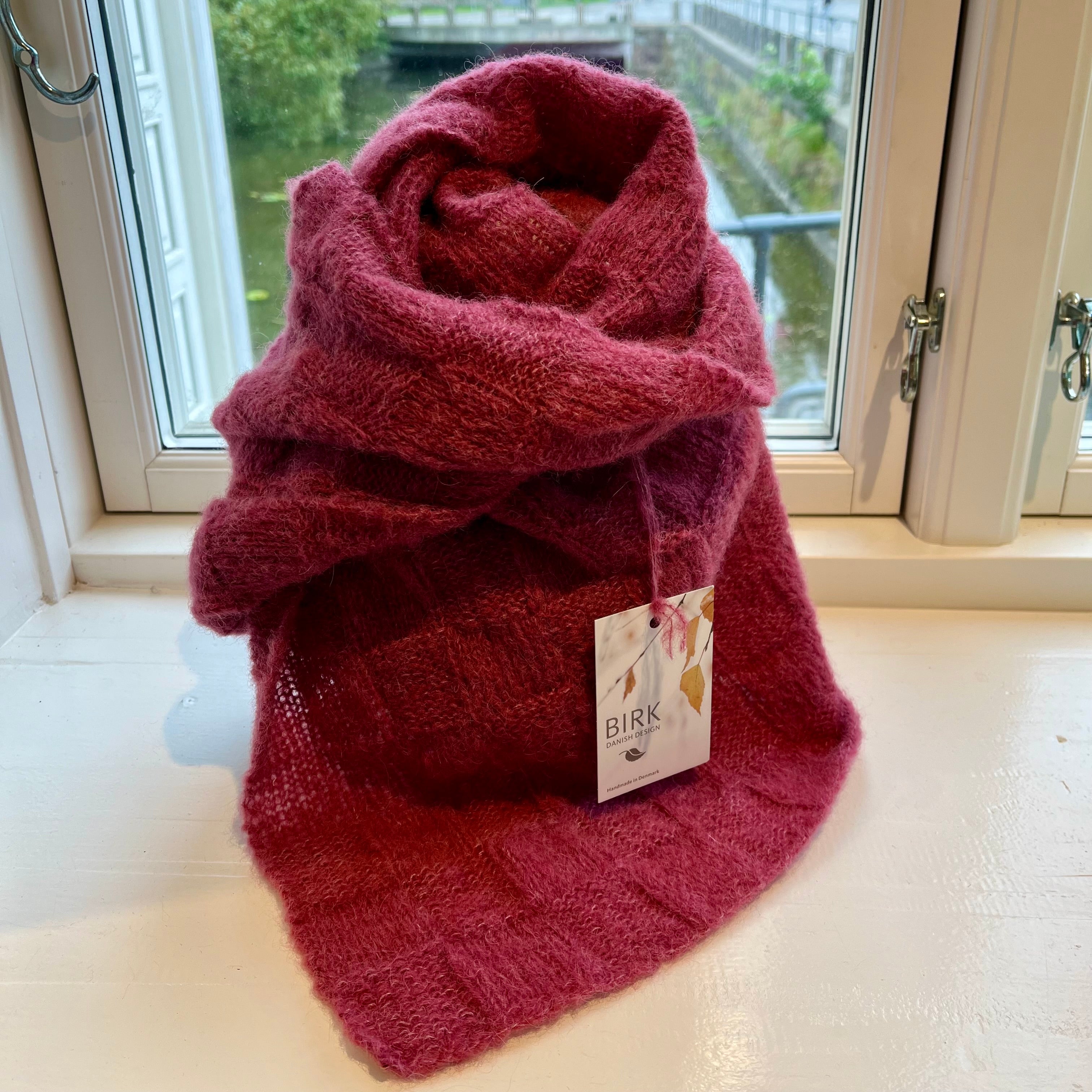 BIRK chess scarf. Light and airy silk alpaca. Choose colour