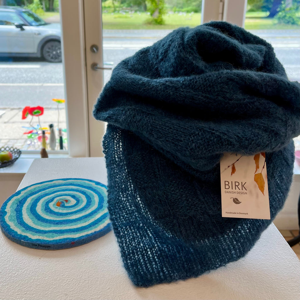 BIRK chess scarf. Light and airy silk alpaca. Choose colour