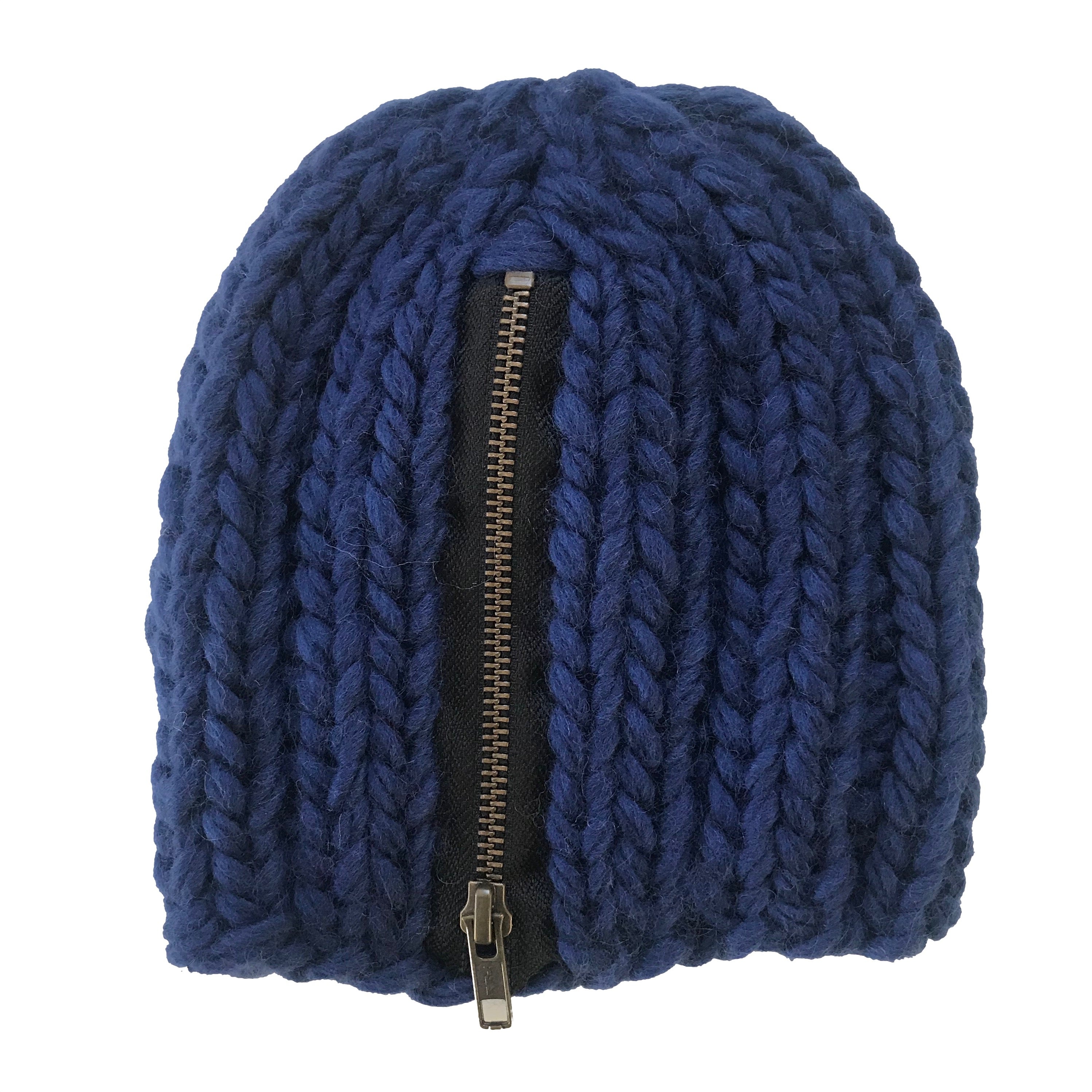 BIRK beanie with zipper. Pure (100%) wool. Choose colour
