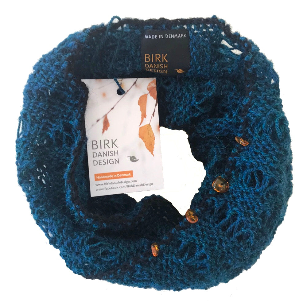 Alpaca BIRK möbius scarf with amber. Choose colour