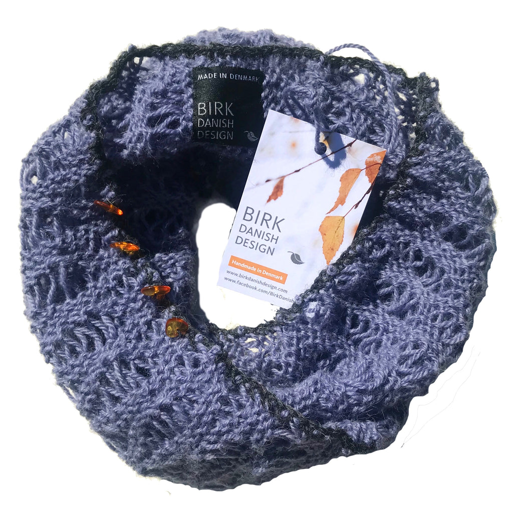 Alpaca BIRK möbius scarf with amber. Choose colour