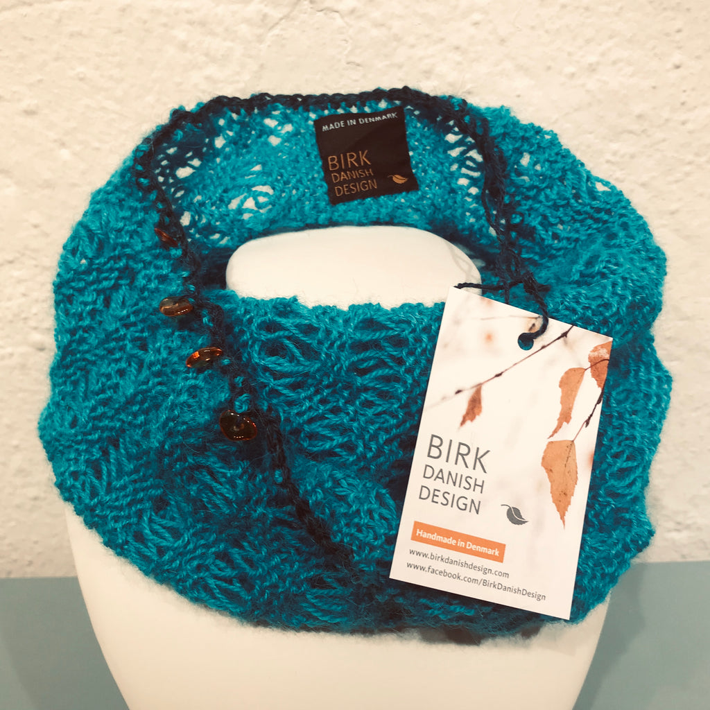 Alpaca BIRK möbius scarf with amber. Choose colour