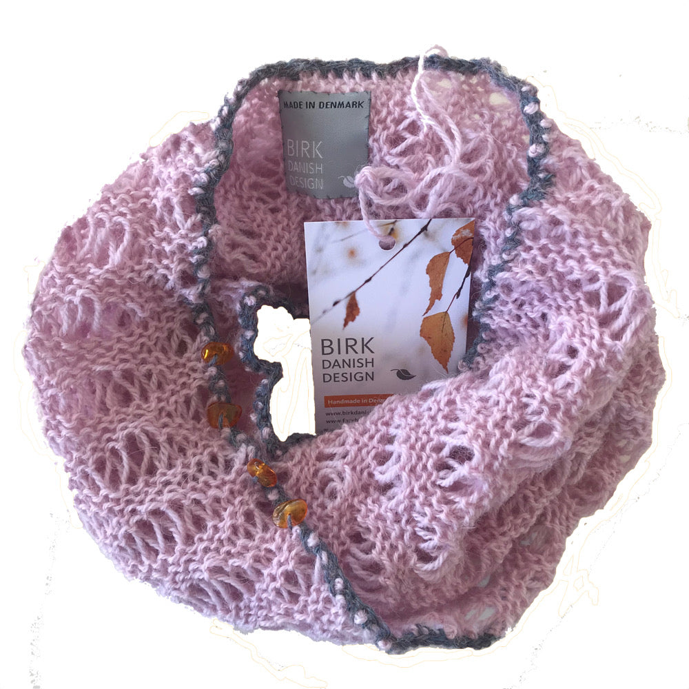 Alpaca BIRK möbius scarf with amber. Choose colour
