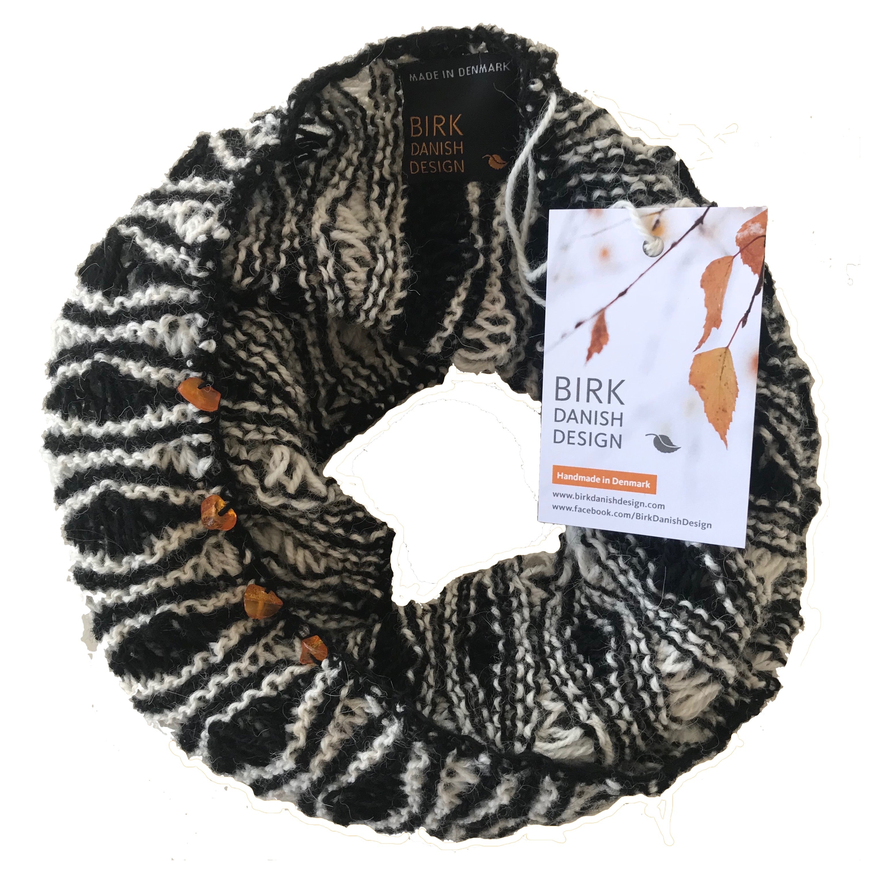 Alpaca BIRK möbius scarf with amber. Choose colour