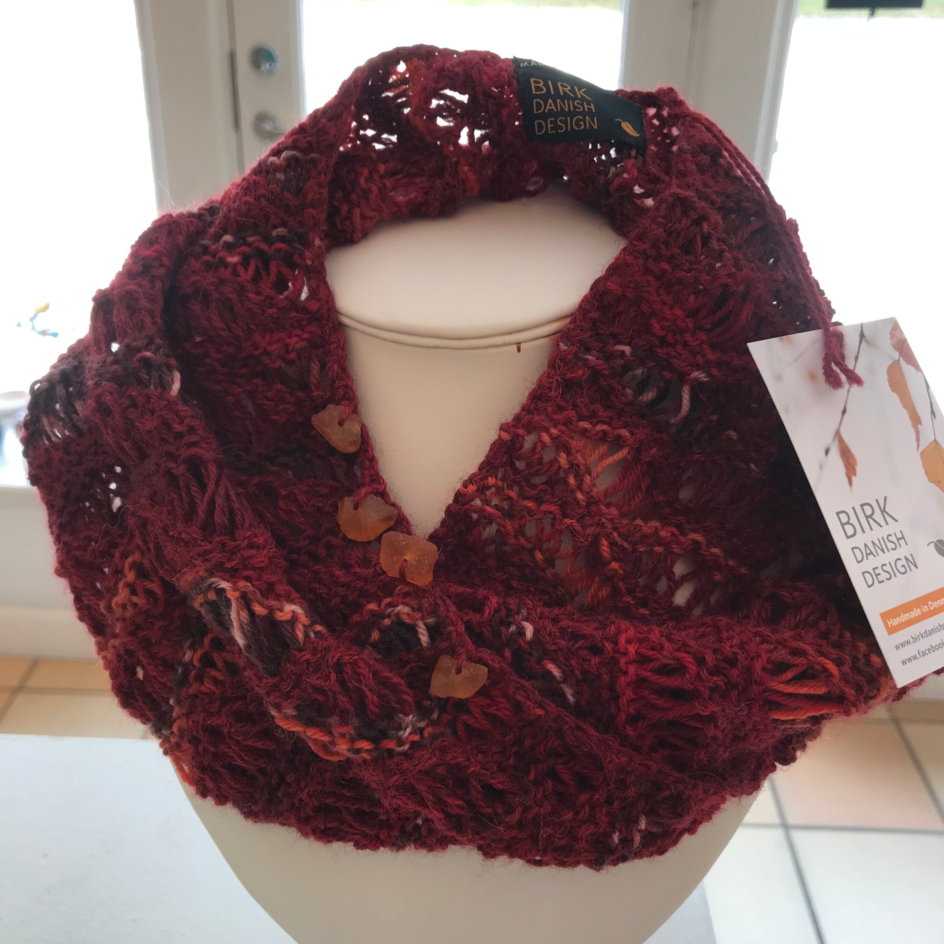Alpaca BIRK möbius scarf with amber. Choose colour